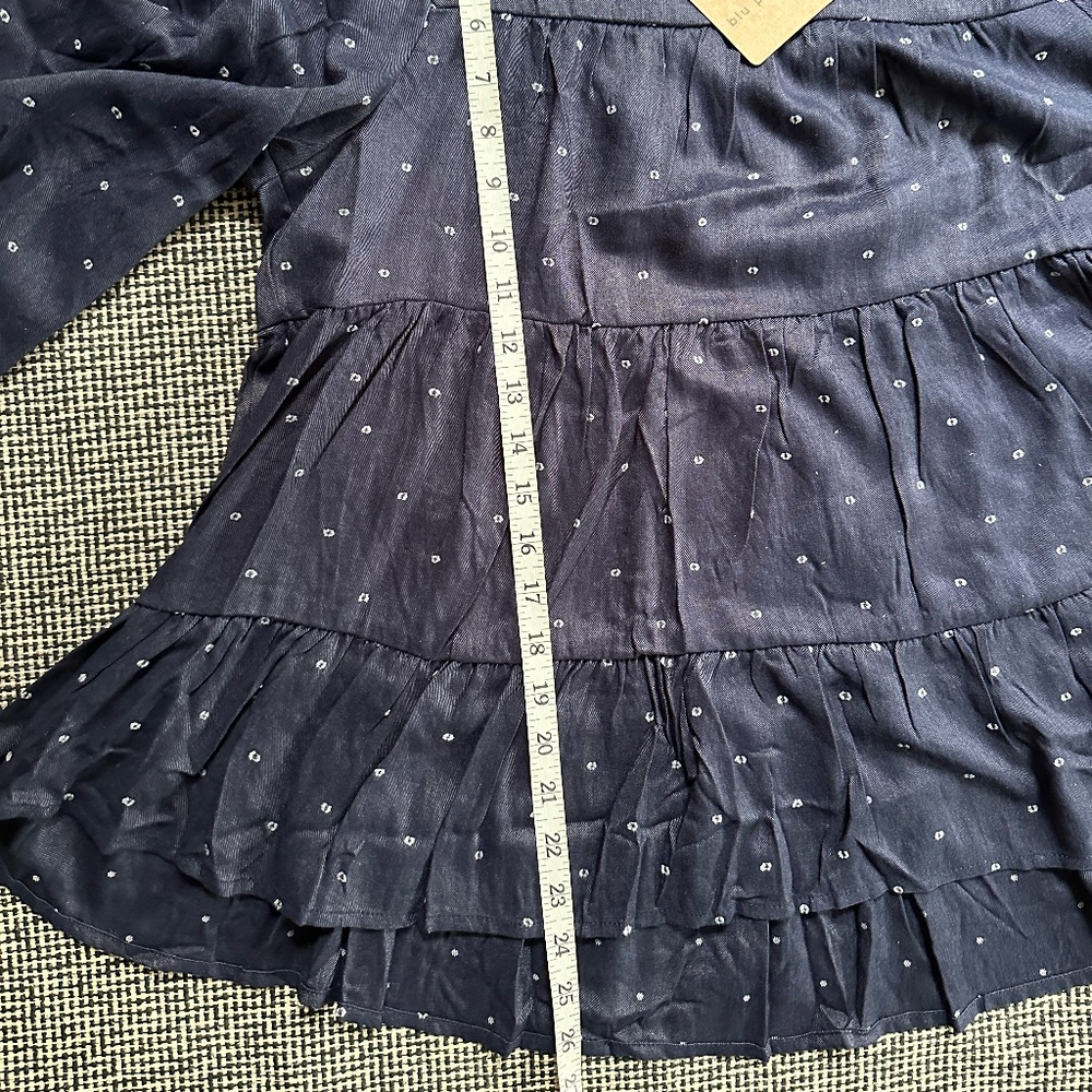 NWT - Blu Pepper - Tiered Clip Dot Top - Size L - Navy - Picture 7 of 14